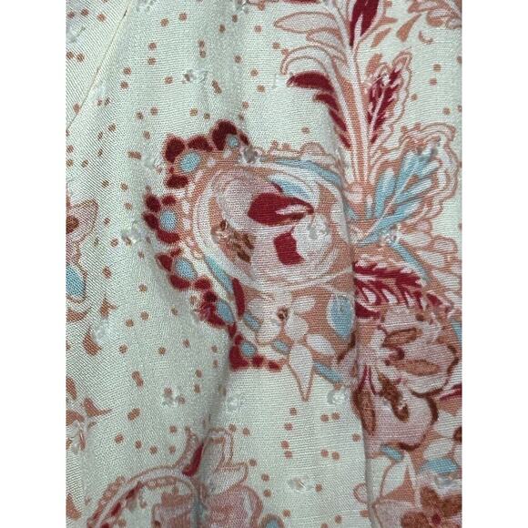 Torrid Dress Size 1X Midi Swiss Linen Surplice Paisley Faux Wrap Pink Multicolor - Picture 10 of 15